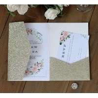 Golden Wedding Invitation Card Business Card 